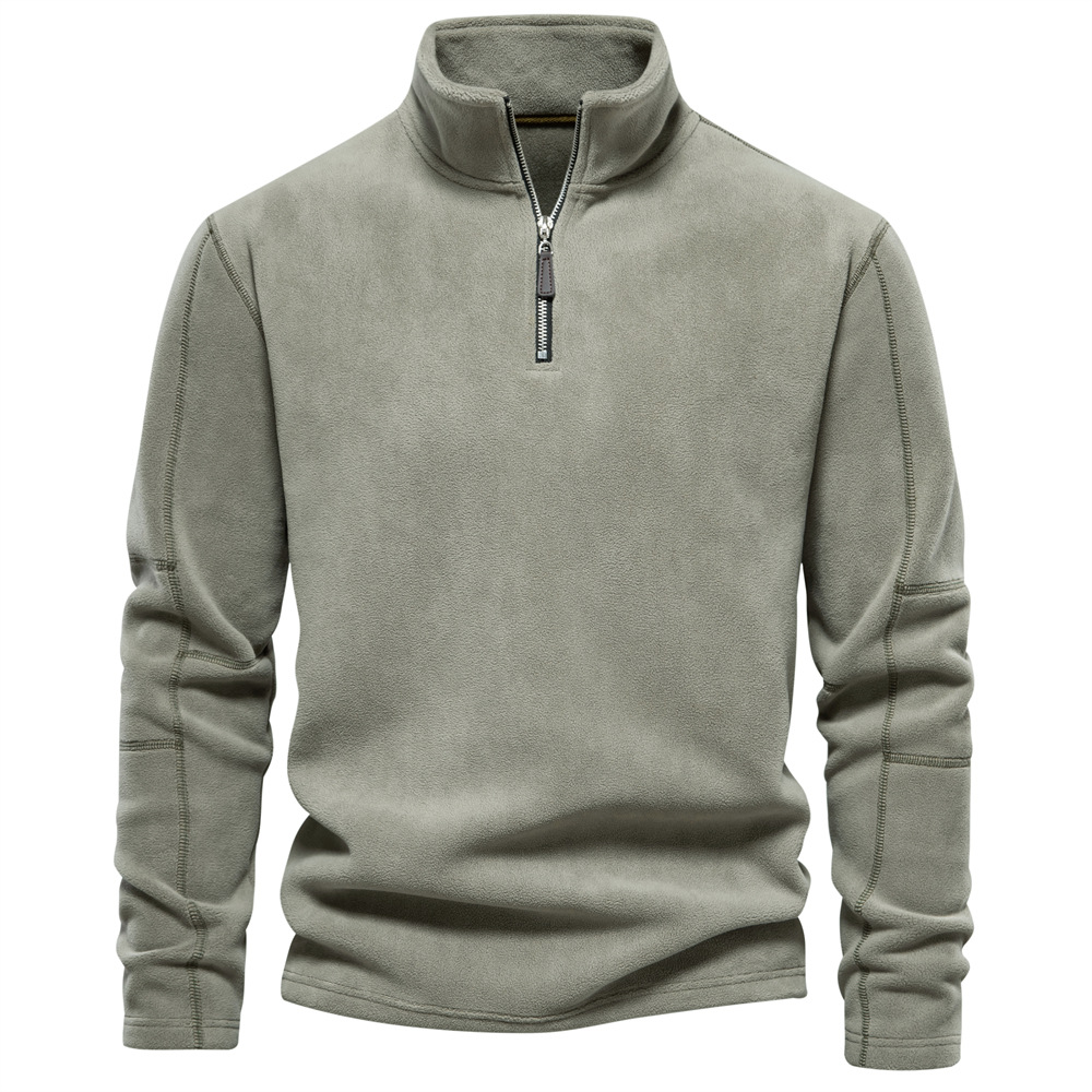 Theo™ Premium Stand-Collar Fleece Sweatshirt med Dragkedja